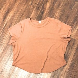 Medium brown shirt kind of crop